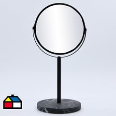 JUST HOME COLLECTION - Espejo Baño Simple Aumento 2X 18.5x36 cm Negro Full