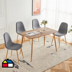 JUST HOME COLLECTION - Juego de Comedor 4 Sillas Dominga