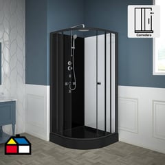 SENSI DACQUA - Cabina Curva 90x90x226 cm Negro/Blanco