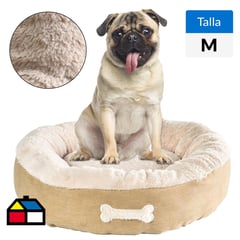 PETIZOOS - Cama redonda para mascota 56x56 cm beige, talla M