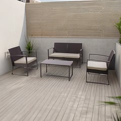 JUST HOME COLLECTION - Juego de living de terraza 4 personas mendoza