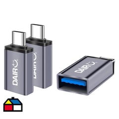 DAIRU - Set 3 piezas adaptador USB a tipo C 3.0