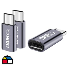 DAIRU - Set 3 piezas adaptador tipo C a USB C 2.0
