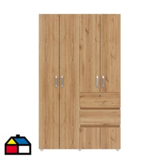 JUST HOME COLLECTION - Closet 4 puertas 2 cajones 120x50x200 cm duna