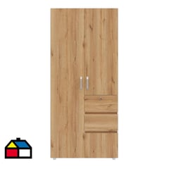 JUST HOME COLLECTION - Closet 2 puertas 2 cajones 90x50x200 cm duna