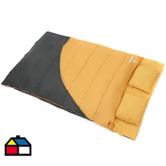 KLIMBER - Saco de Dormir Recto Doble Naranja; Gris