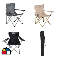 KLIMBER - Silla Camping con Portavasos 85x80.5x54 cm Colores