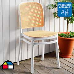 JUST HOME COLLECTION - Silla plástica terraza beige/blanca