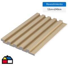 HOLZTEK - Revestimiento Ranurado para Muro 3D 12x240 cm Café Claro 0.28 m2