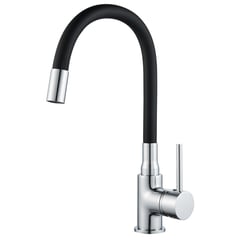 SENSI DACQUA - Monomando lavaplato pipa negro flexible