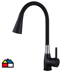 SENSI DACQUA - Monomando lavaplato iris negro flexible