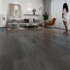 HOLZTEK - SPC Piso Vinílico 4 mm 18.2x152.4 cm MIDNIGHT OAK Gris Oscuro 2.5 m2