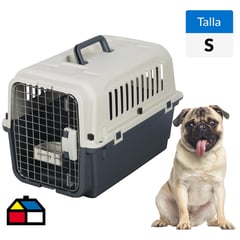 PETIZOOS - Jaula Transporte S para Perro 33x35x50 cm Crema/Negro