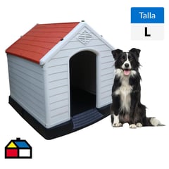 PETIZOOS - Casa L para Perro 81.5x78.5x87.7 cm Blanco; Naranjo