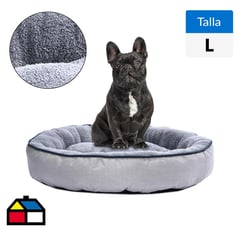 PETIZOOS - Cama para perros redonda 75x75cm color beige gris, talla L