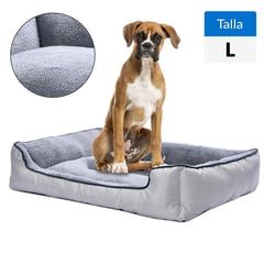 PETIZOOS - Cama L para Perro 20x90x68 cm Beige; Gris