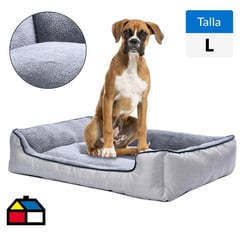 PETIZOOS - Cama para perros 90x68cm color beige gris, talla L