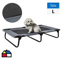 PETIZOOS - Cama Elevada L para Perro 20x61x89 cm Gris