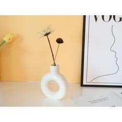 JUST HOME COLLECTION - Florero cerámica blanco 15 cm