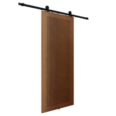 HOLZTEK - Puerta Corredera MDF/PVC acanalada color café 91x213x3.5