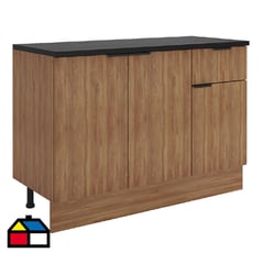 JUST HOME COLLECTION - Mueble de cocina base 120 cm con cubierta 3 puertas 1 cajón