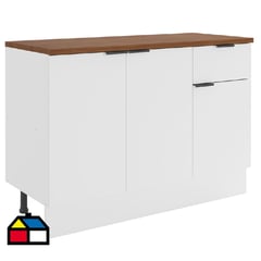 JUST HOME COLLECTION - Mueble de cocina base 120 cm con cubierta 3 puertas 1 cajón