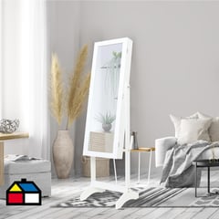 JUST HOME COLLECTION - Espejo Joyero Decorativo Rectangular 41x150 cm Blanco JCM-001