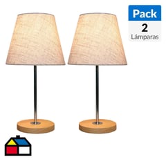 JUST HOME COLLECTION - Pack 2 lámparas de mesa E27 Natural