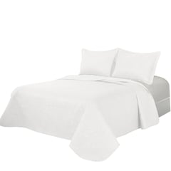 JUST HOME COLLECTION - Cubrecama Quilt Blanco Basic