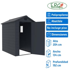 ERGO - Bodega para Jardín AVE B1 Gris 204x134x192 cm