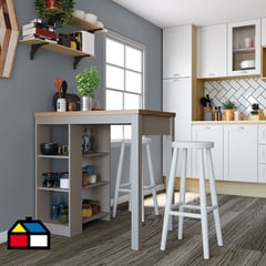 JUST HOME COLLECTION - Isla Mueble Cocina Boston Gris