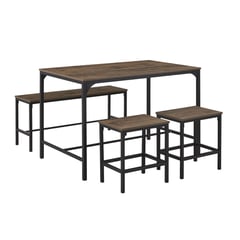 JUST HOME COLLECTION - Comedor 4 Personas Rectangular 70x75x110 cm Café/Negro