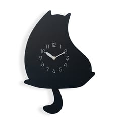 JUST HOME COLLECTION - Reloj de Pared Gato Negro