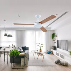 JUST HOME COLLECTION - Ventilador techo led zaro blanco