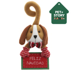 DEAR SANTA - Colgante puerta perro navideño 30 cm