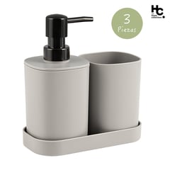 JUST HOME COLLECTION - Set 3 Piezas Accesorios Baño Gris