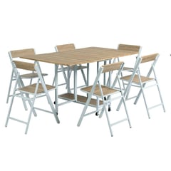 JUST HOME COLLECTION - Set de comedor Murney 1 + 6 sillas plegable