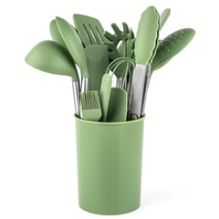 JUST HOME COLLECTION - Juego Utensilios 15 Piezas Verde/Inox