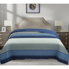 JUST HOME COLLECTION - Quilt Rayas Azul