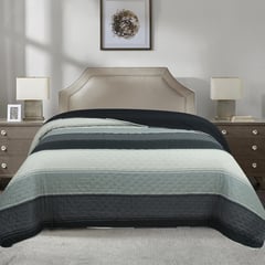 JUST HOME COLLECTION - Quilt Rayas Gris