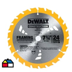 DEWALT - Disco de sierra circular 7 1/4" 24 dientes